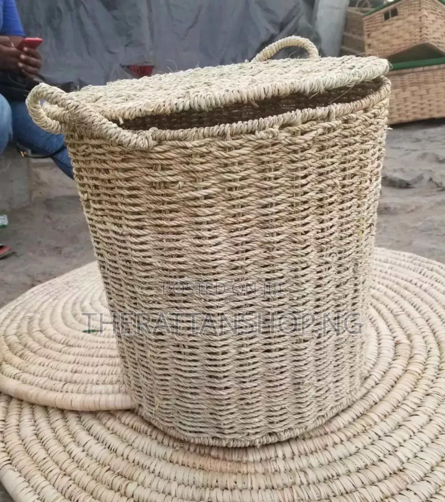 Raffia Laundry Basket