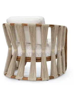 C-Backed Cane Raffia Accent Chairs
