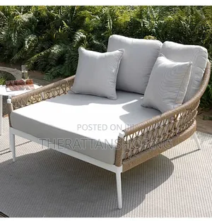 Handwoven Rattan Metal Day Bed