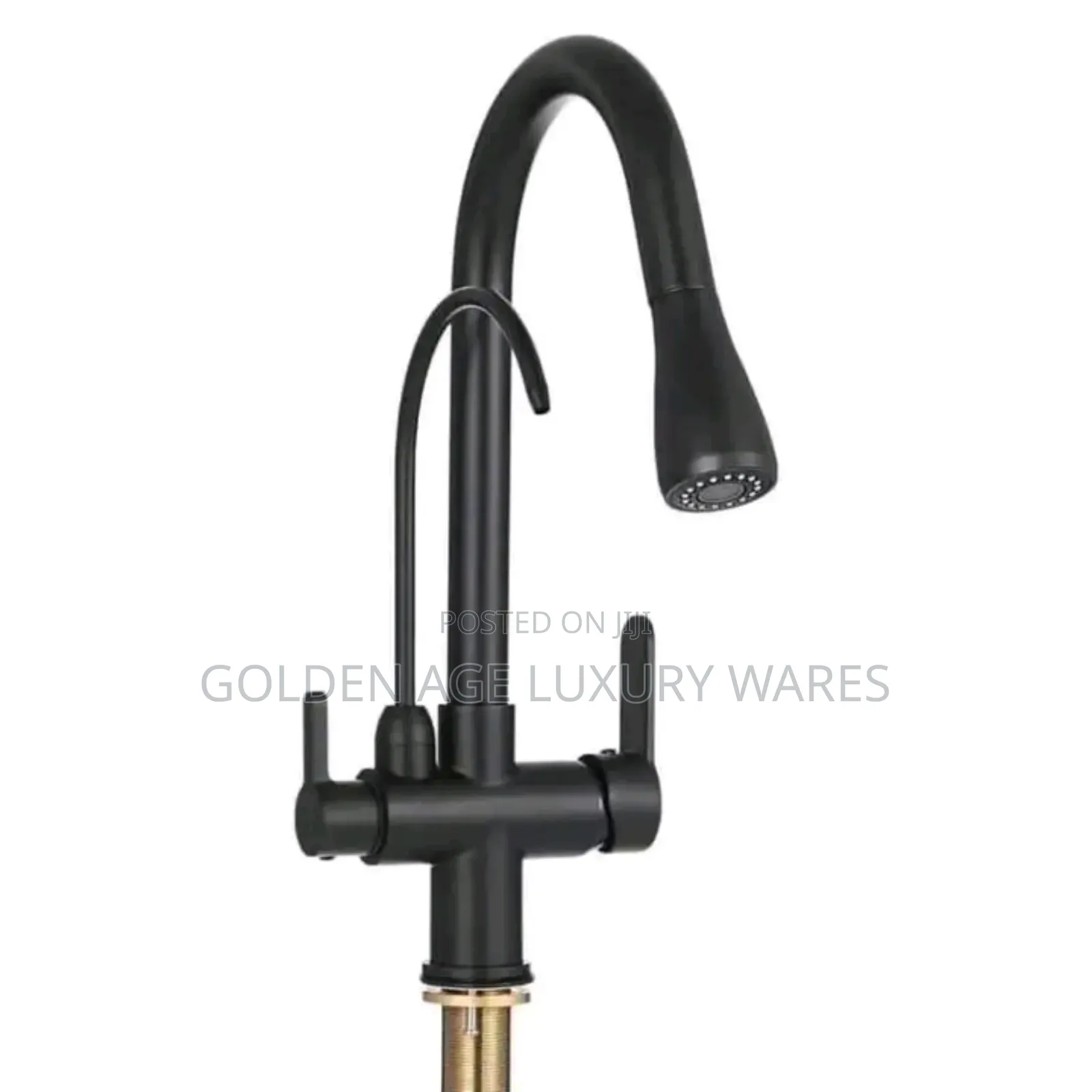 Black Double Discharge Pullout Kitchen Tap