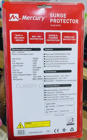 Mercury Power Surge Protector