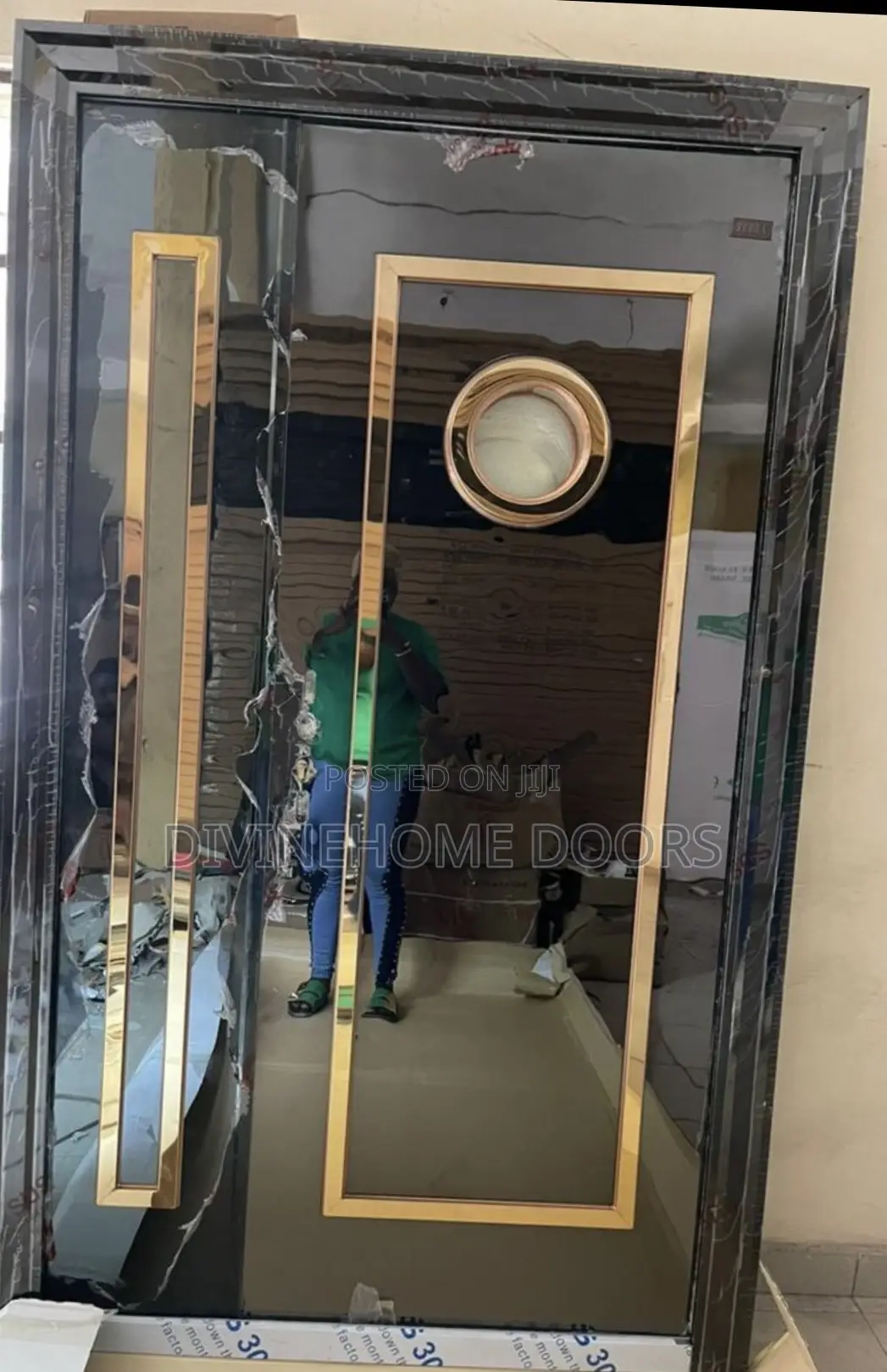 Black Design Glass Door