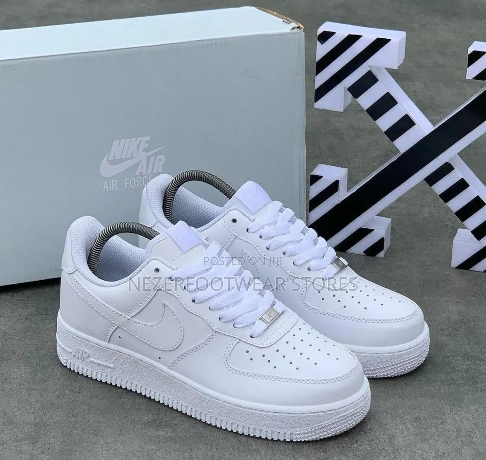 Newest Plain White Nike Airforce 1 Shoes.