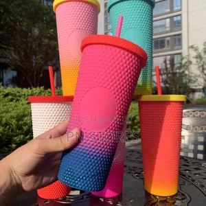 710ML24OZ Large Capacity Water Cup Fully Studded Matte