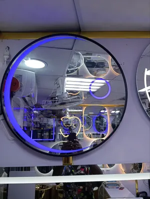 Led Sensor Mirror With Black Frame and Three Lights