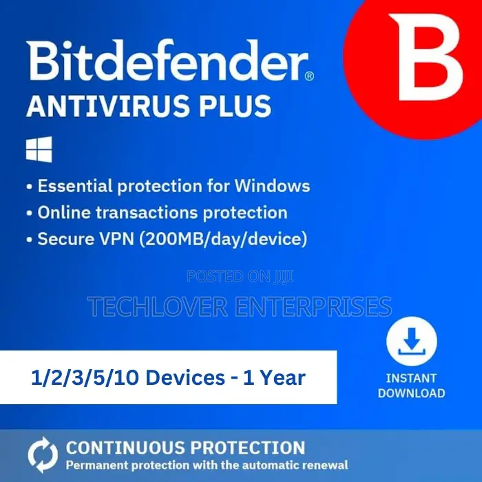Bitdefender Antivirus Plus 1/2/3/5/10 Devices 1 Year