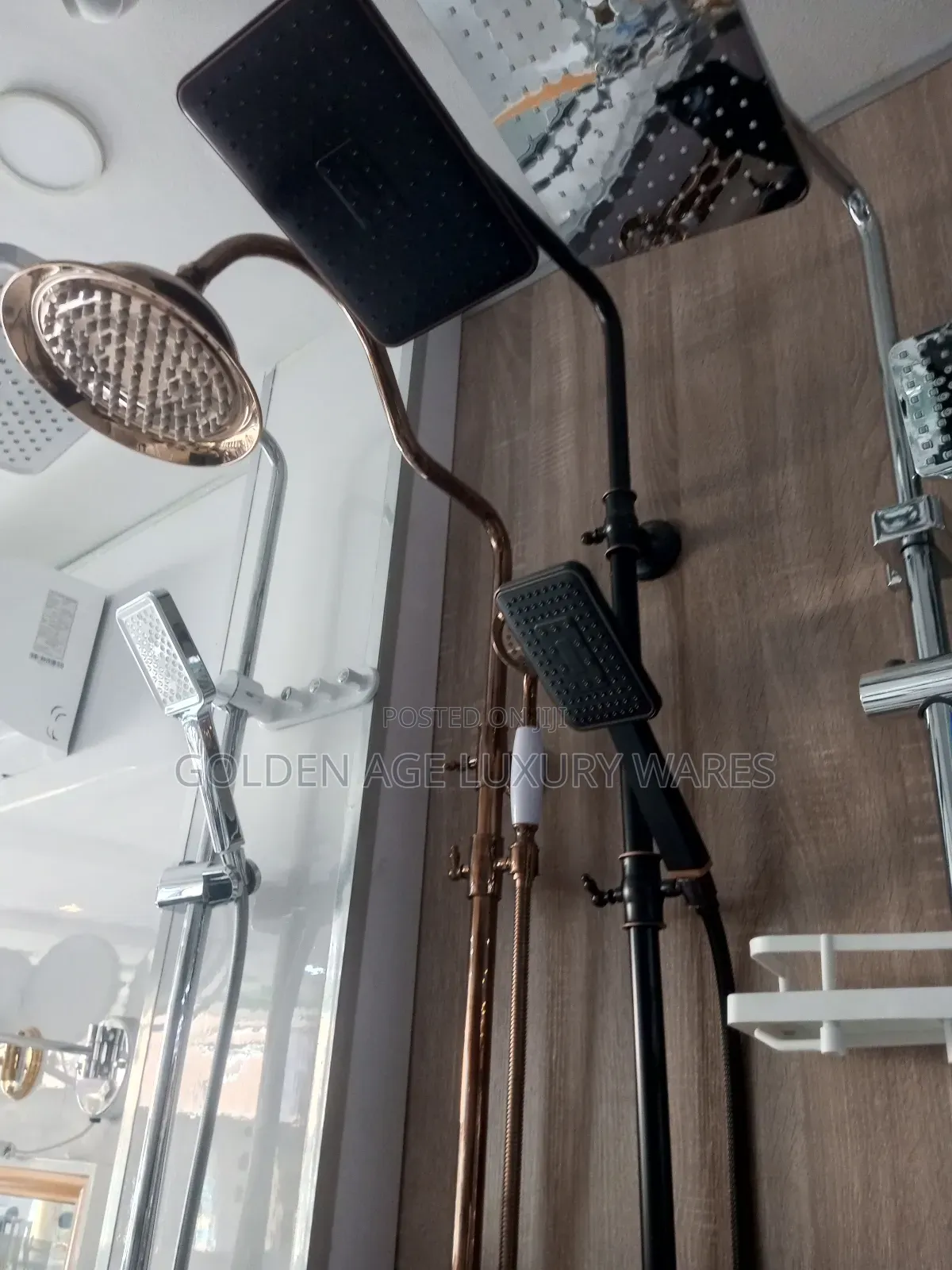 Brass Shower Set Black Finish