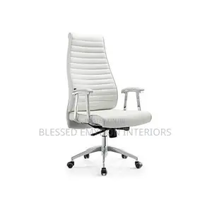 Executive Elegant Back Recliner Swivel Chair-White Colour