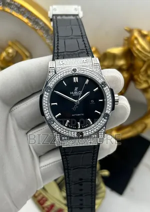 Original Hublot Black Leather Strap Watch Is Available.