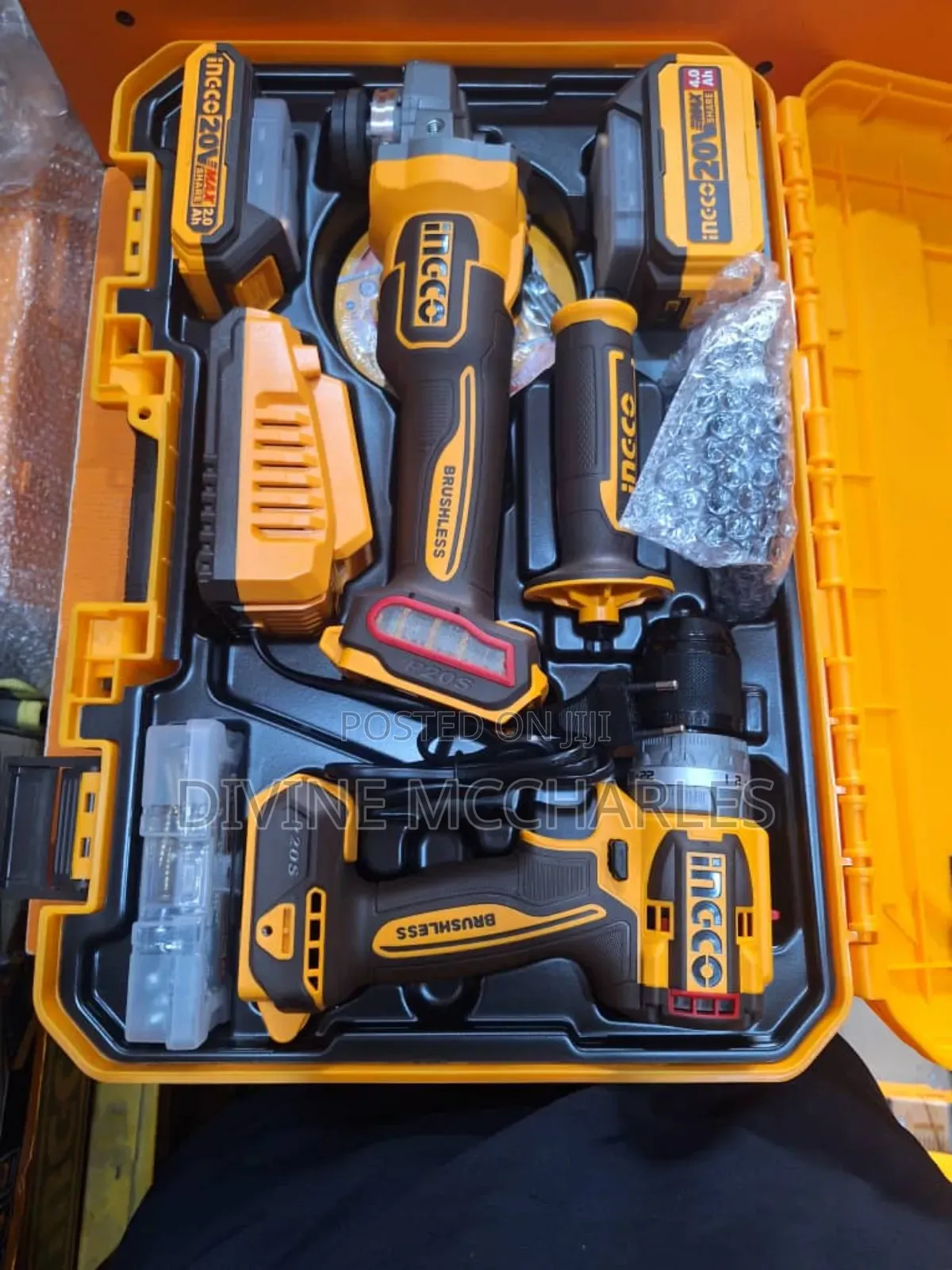 Ingco Cordless Lithium-ion Angle Grinder And Drill Ckli20273