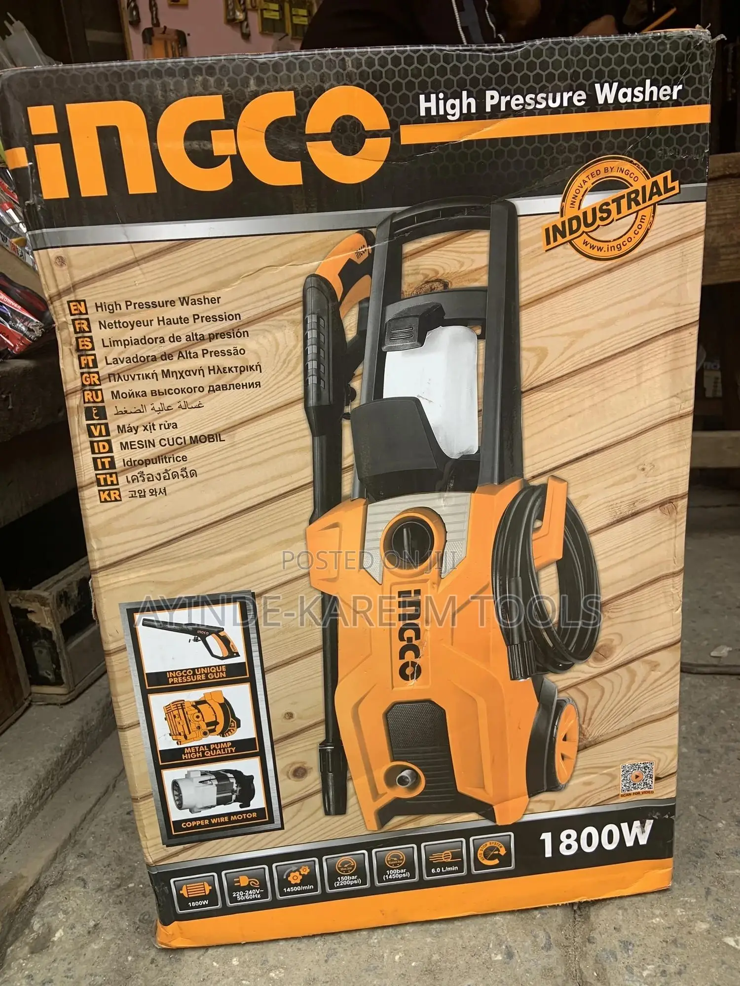 High Pressure Washer Ingco (2000watts)
