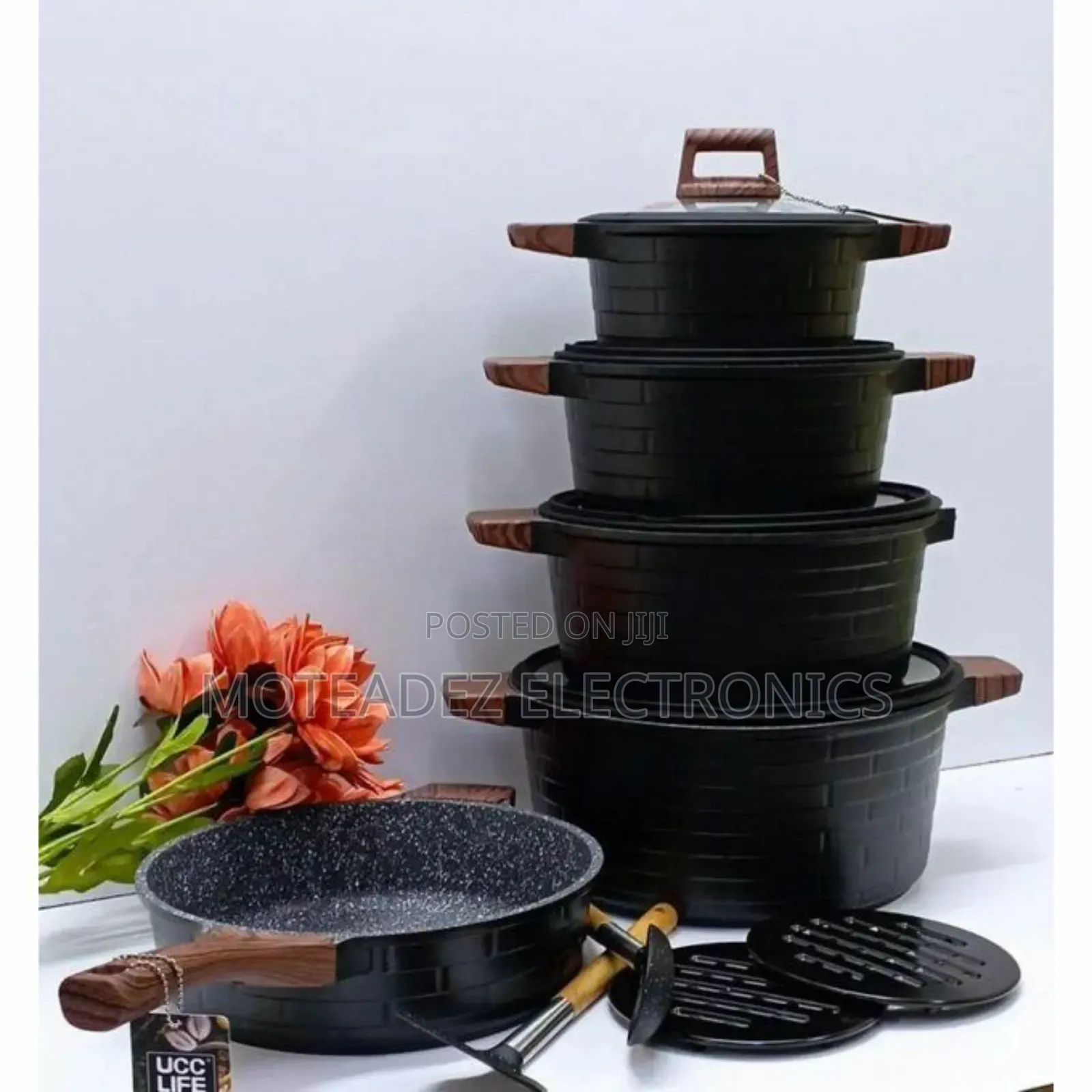UCC LIFE 13pcs Non Stick Granite Block Design Cookware Set