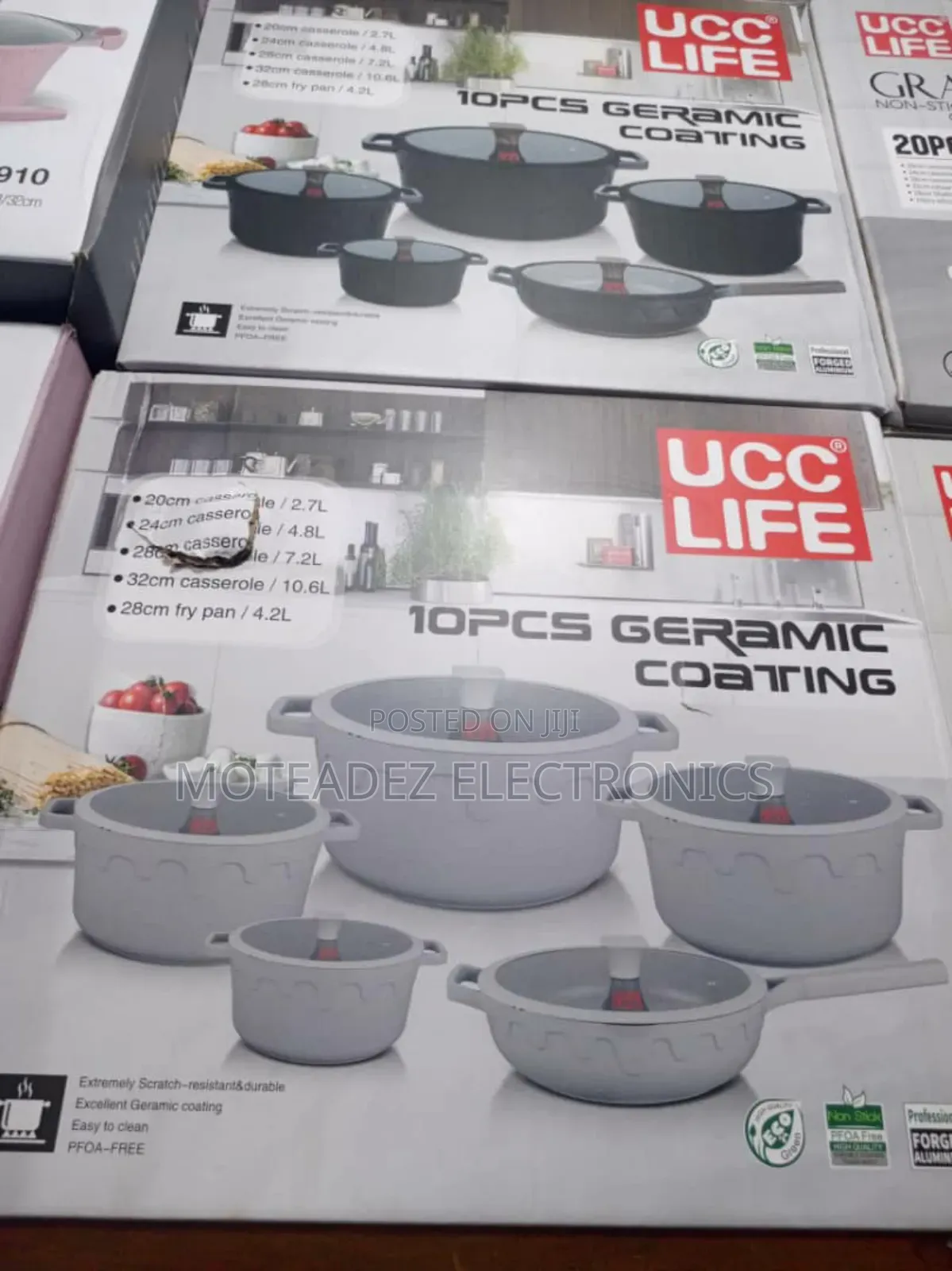 UCC LIFE 10pcs Ceramic Coating Non Stick Cookware Sets