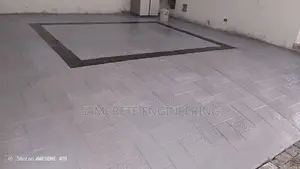 Grey Polish Stamped Concrete Floor
