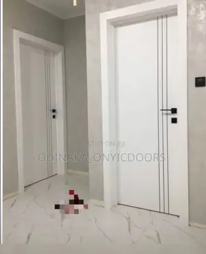 7ft By 3ft Hdf Wooden Door (3 Black Line Design)
