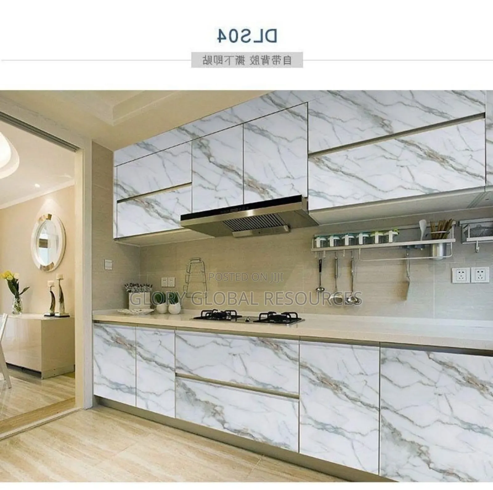 3d Marble-Patterned Wallpaper Sticker for Kitchen Wardrobe