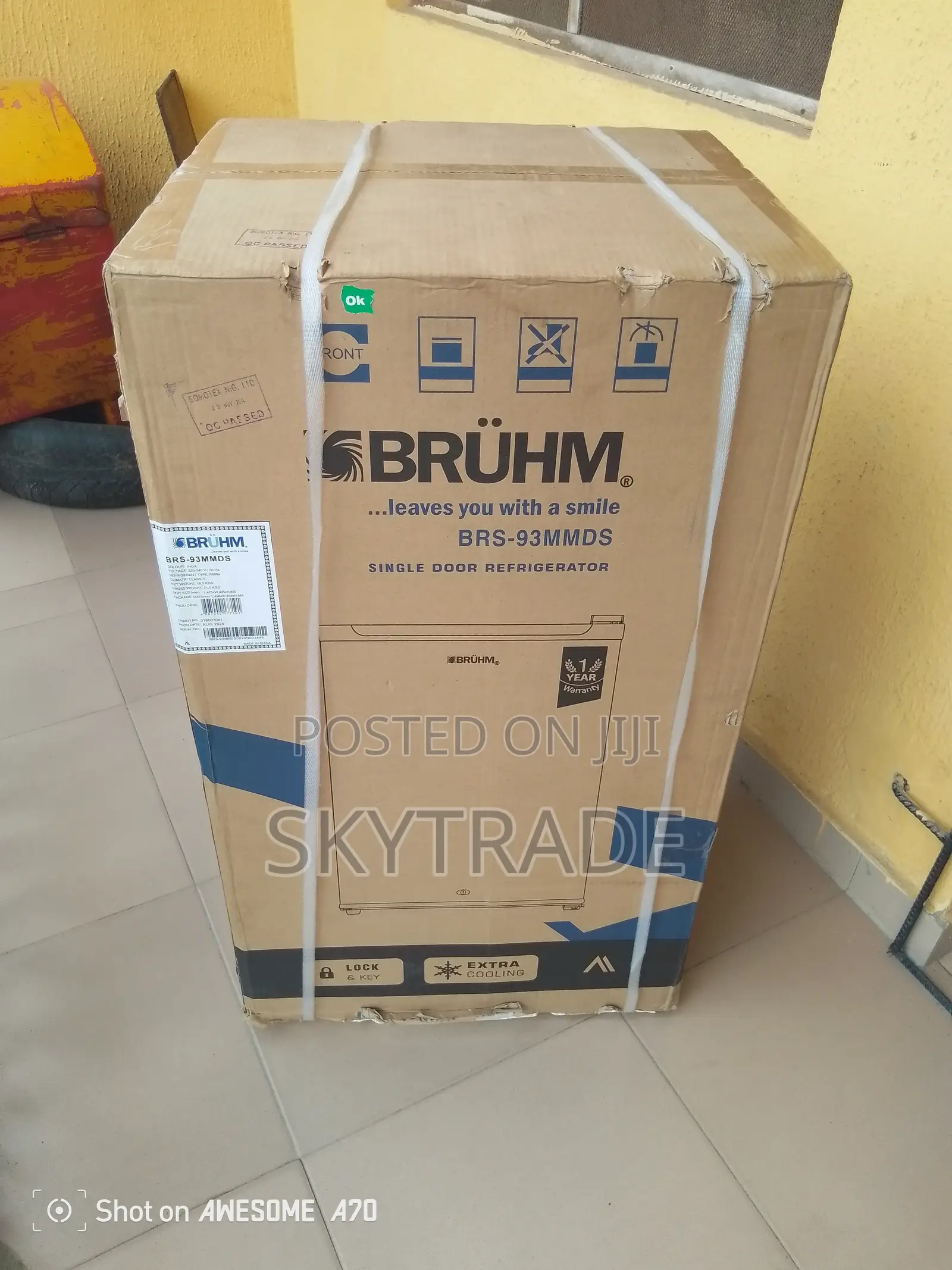 The Unique 90L Silver Refrigerator -BRS-93mmds (Bruhm)