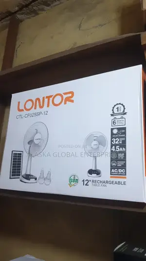 Rechargeable Table Fan With Solar Panel