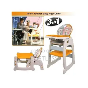 Unisex Children High Chair Convertible to Chair and Table