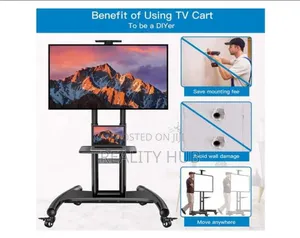 Height Adjustable Heavy Duty TV Cart Mobile Stand 55" 90"