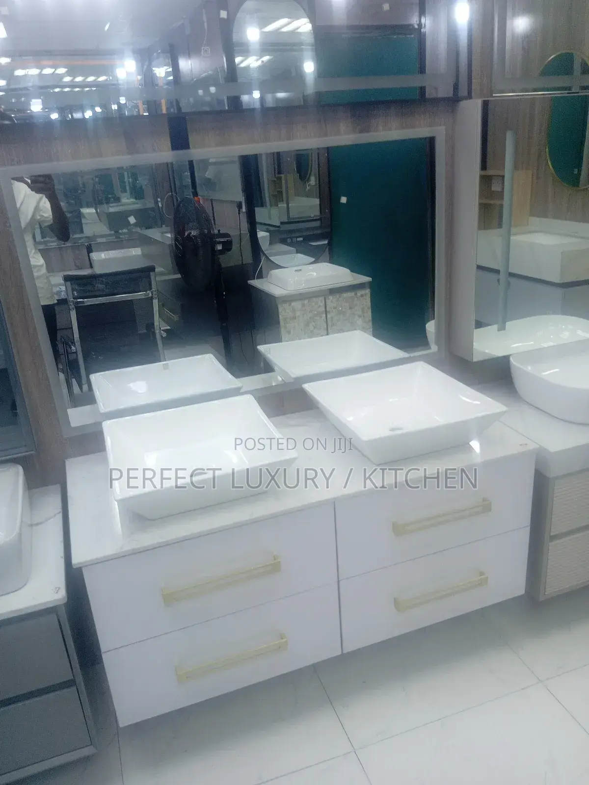 Double Cabinet With Led Mirror