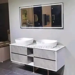 Executive Double Cabinet With Led Lights Mirror