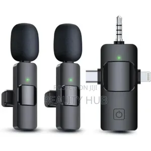 3 in 1 Mini Double Microphone,Wireless Lavalier Lapel Mic