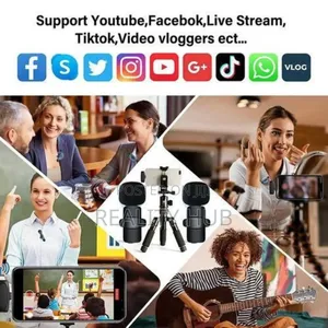 3 in 1 Mini Double Microphone,Wireless Lavalier Lapel Mic