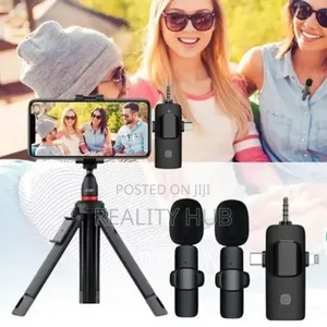 3 in 1 Mini Double Microphone,Wireless Lavalier Lapel Mic