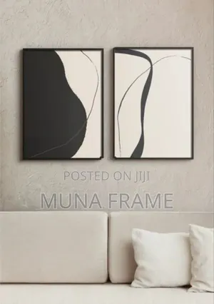 2 Sets of Abstract Black and White Abstract Wall Art Canvas