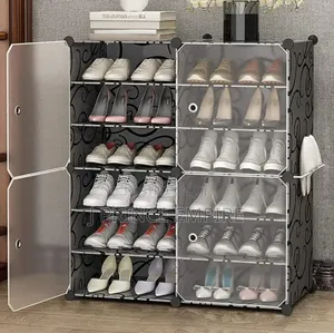 Shoe Rack Organizer With Door, 30 Pairs Shoe Storage Cabinet