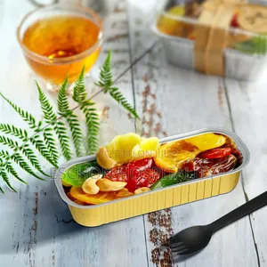 Aluminum Foil Baking Loaf Pans With Lids Gold (100 Pcs)