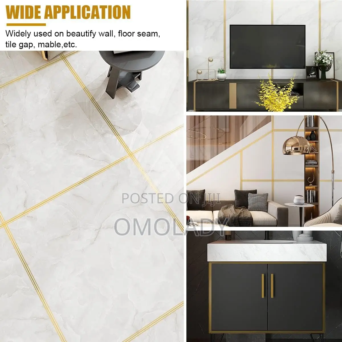 5m Golden Tile Gap Tape,