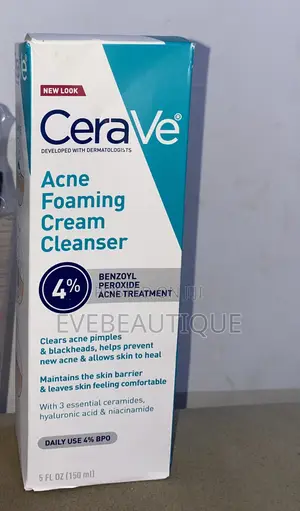 Photo - Cerave Acne Foaming Cream Cleanser 4% Benzoyl Peroxide 150ml