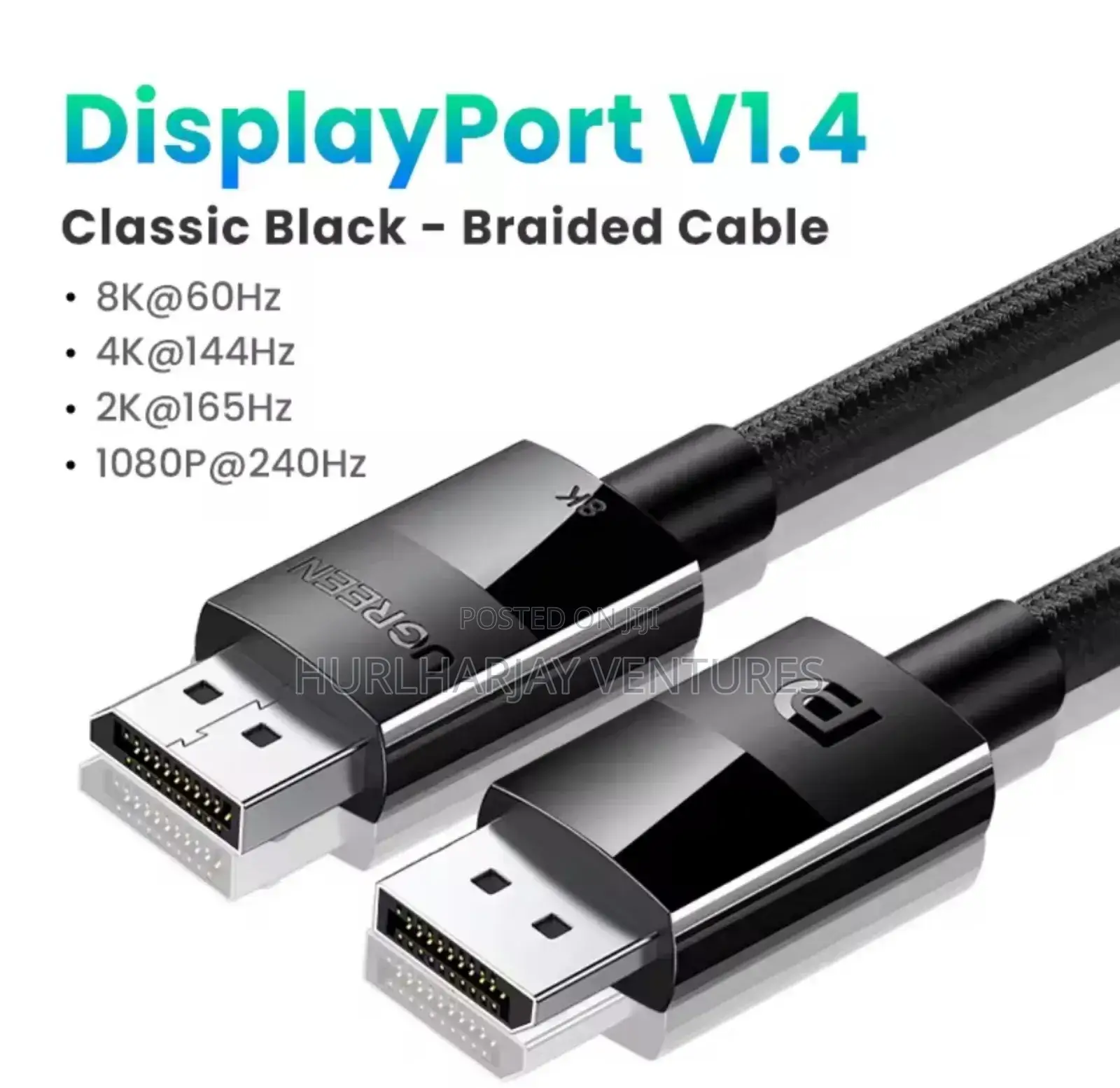 2m Ugreen Displayport V1.4 Cable