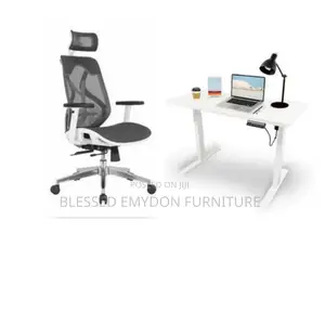 Ergonomic Mesh Office Chair Adjustable Height Desk 1.2mtr