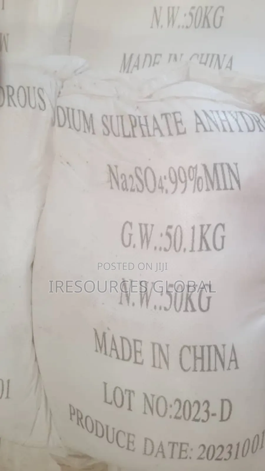 Sodium Sulphate Anhydrous 99% Min 50kg Bag