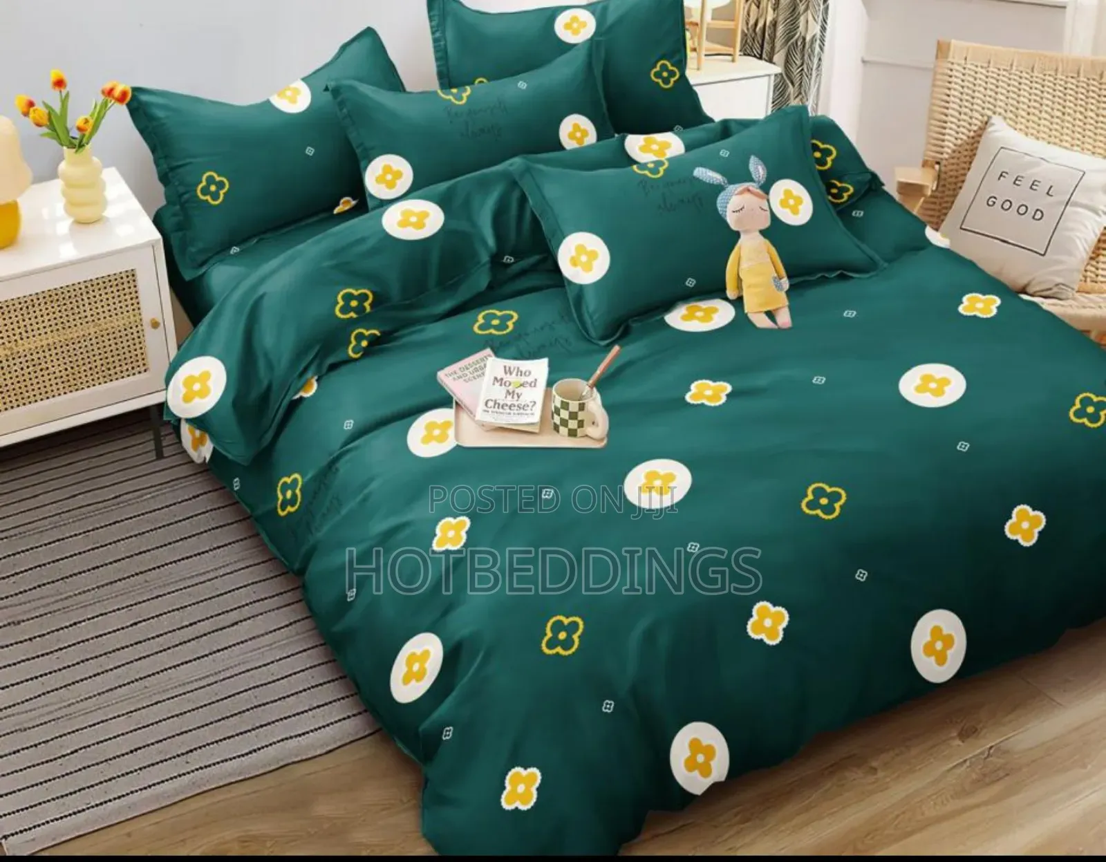 Super Blue Duvet,Bedsheet With 4 Pillow Cases-6x6