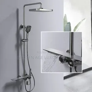 Grey Thermostatic Waterfall Shower