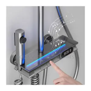 Luxury Grey Piano Shower With LED Lights