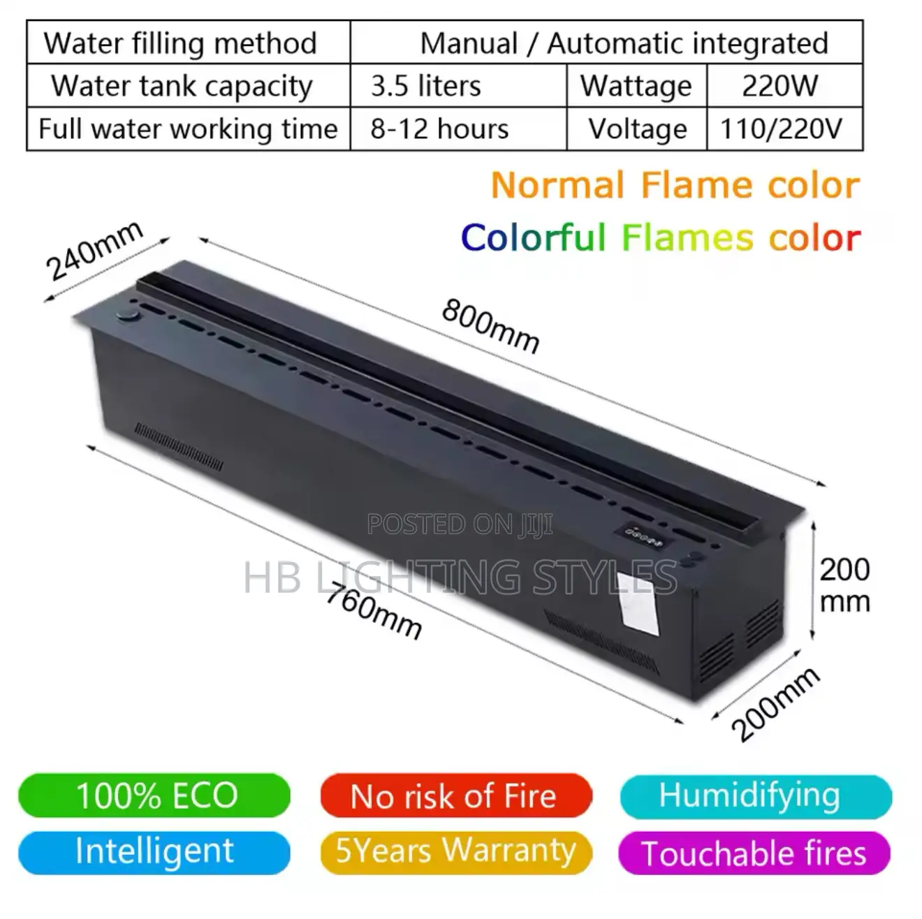 80cm Simulation 3d Flame Atomization Fireplace