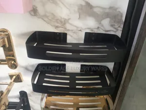 Black Double Straight Shelves