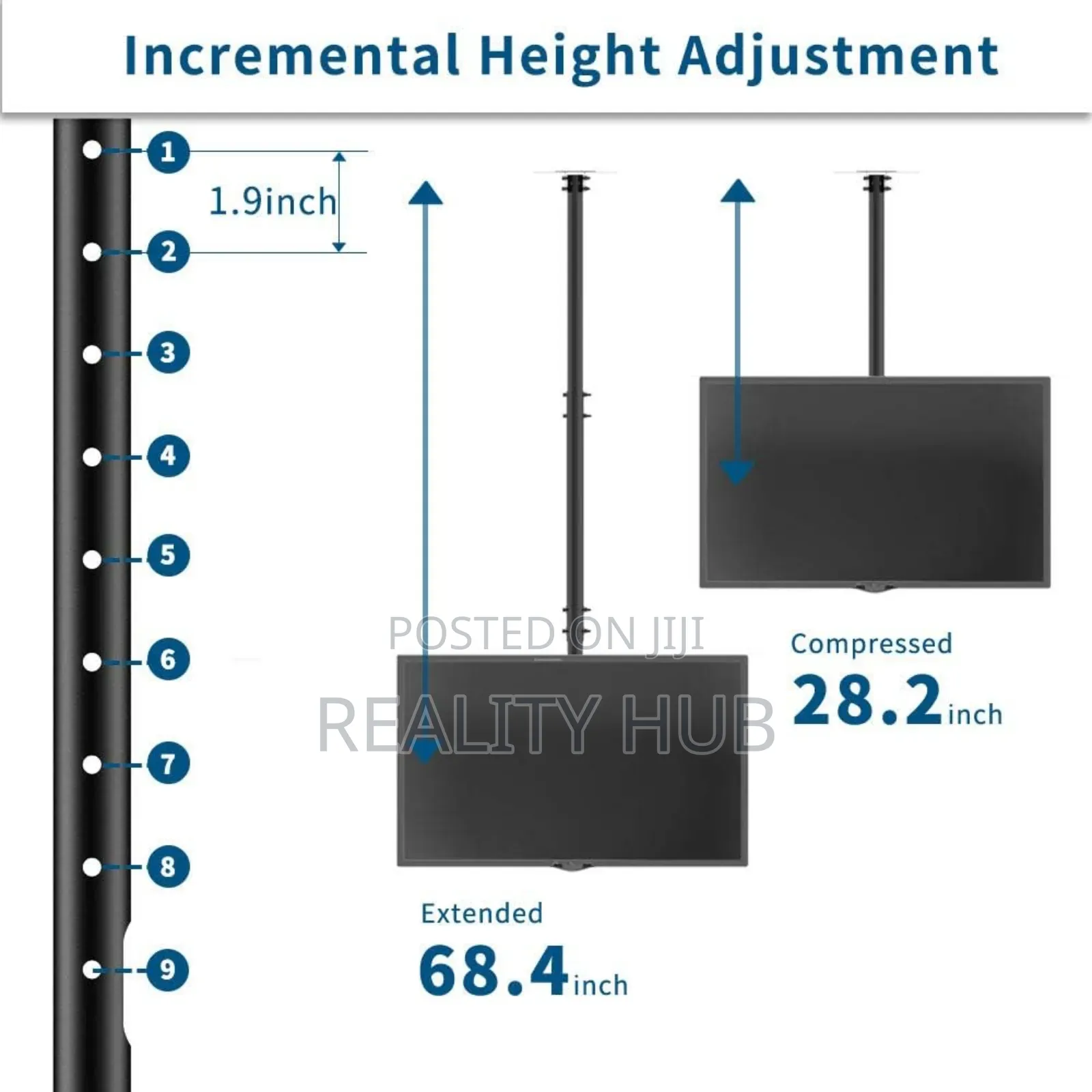 32"-75" Full Motion Universal Adjustable Ceiling Mount