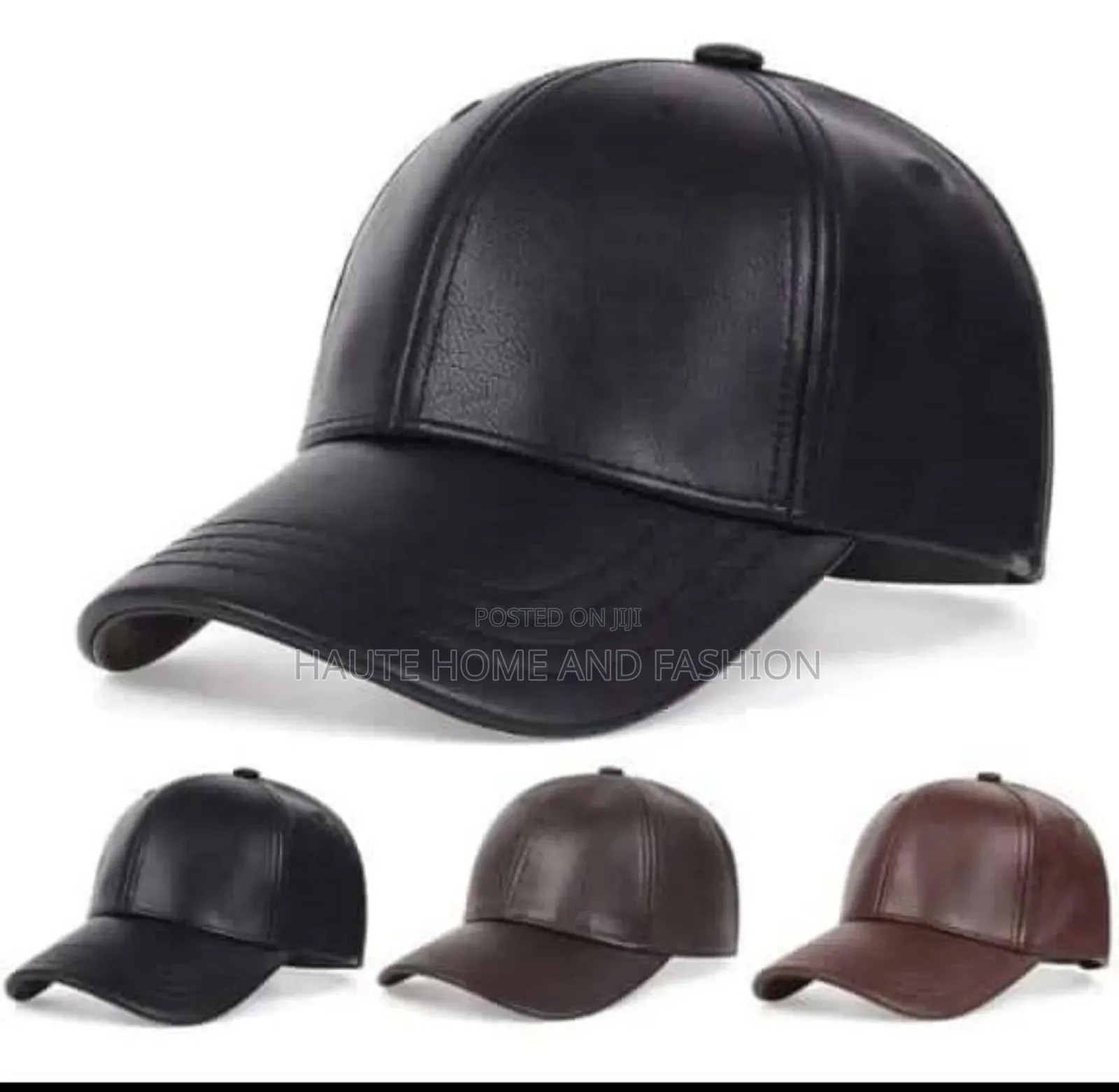 Quality Unisex Plain Leather Face Cap