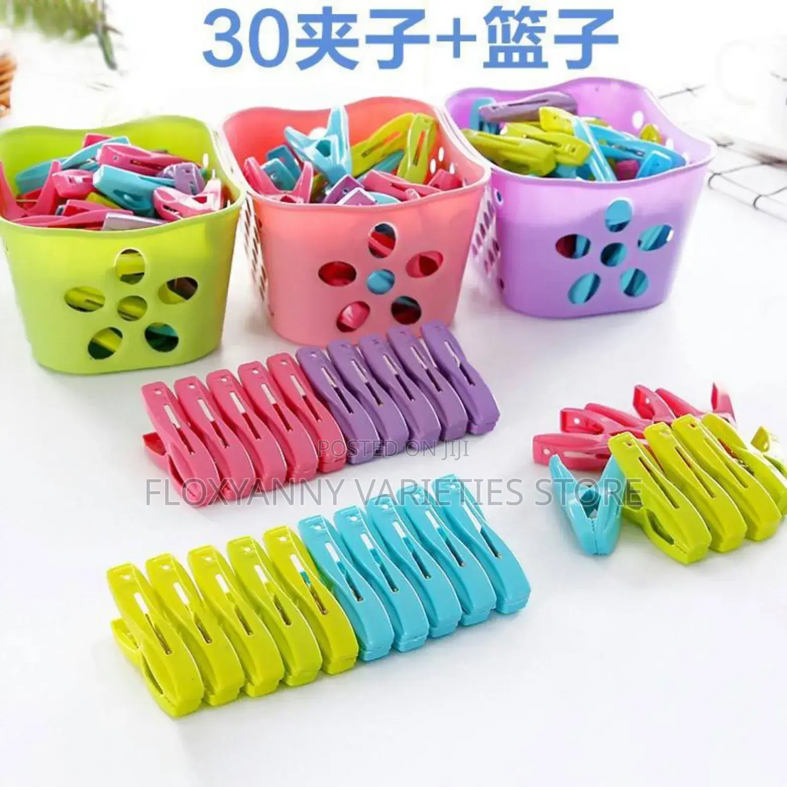 Colourful Pegs With Basket