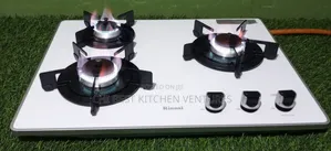 Rinnai Gas Cooker 3 Burner Glass Top White