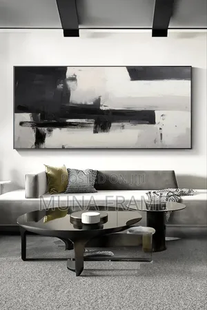 36/60 Inches of Black and White Original Printed on Canvas