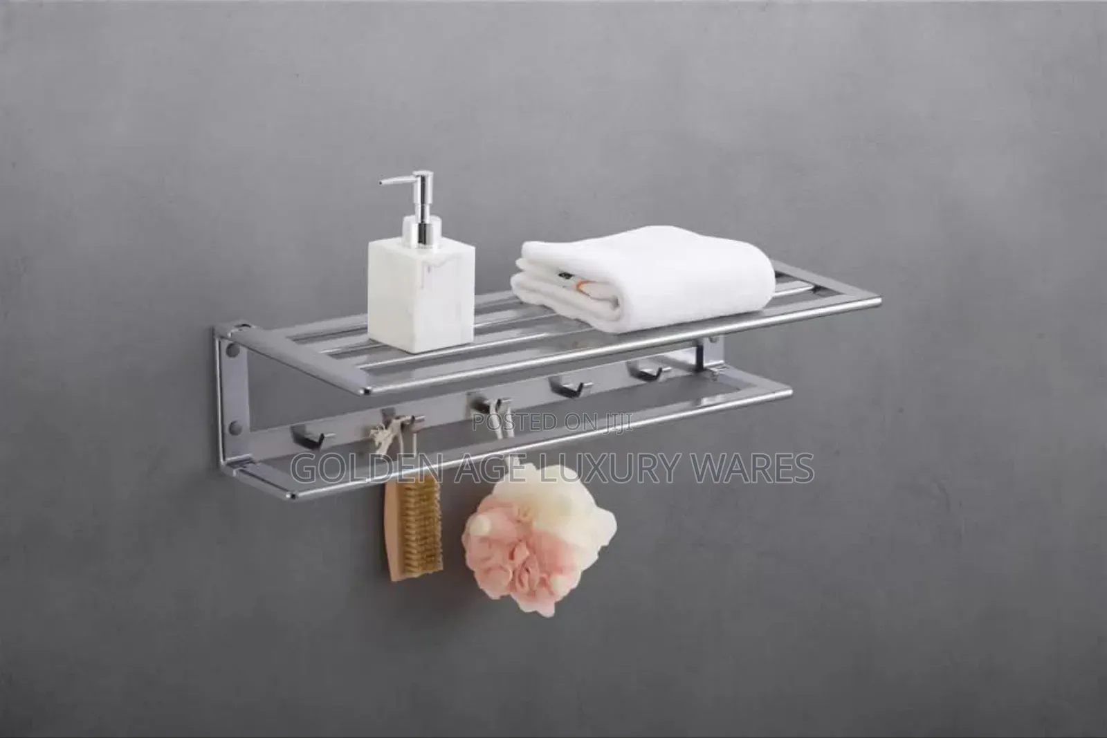 Grey Foldable Towel Rack