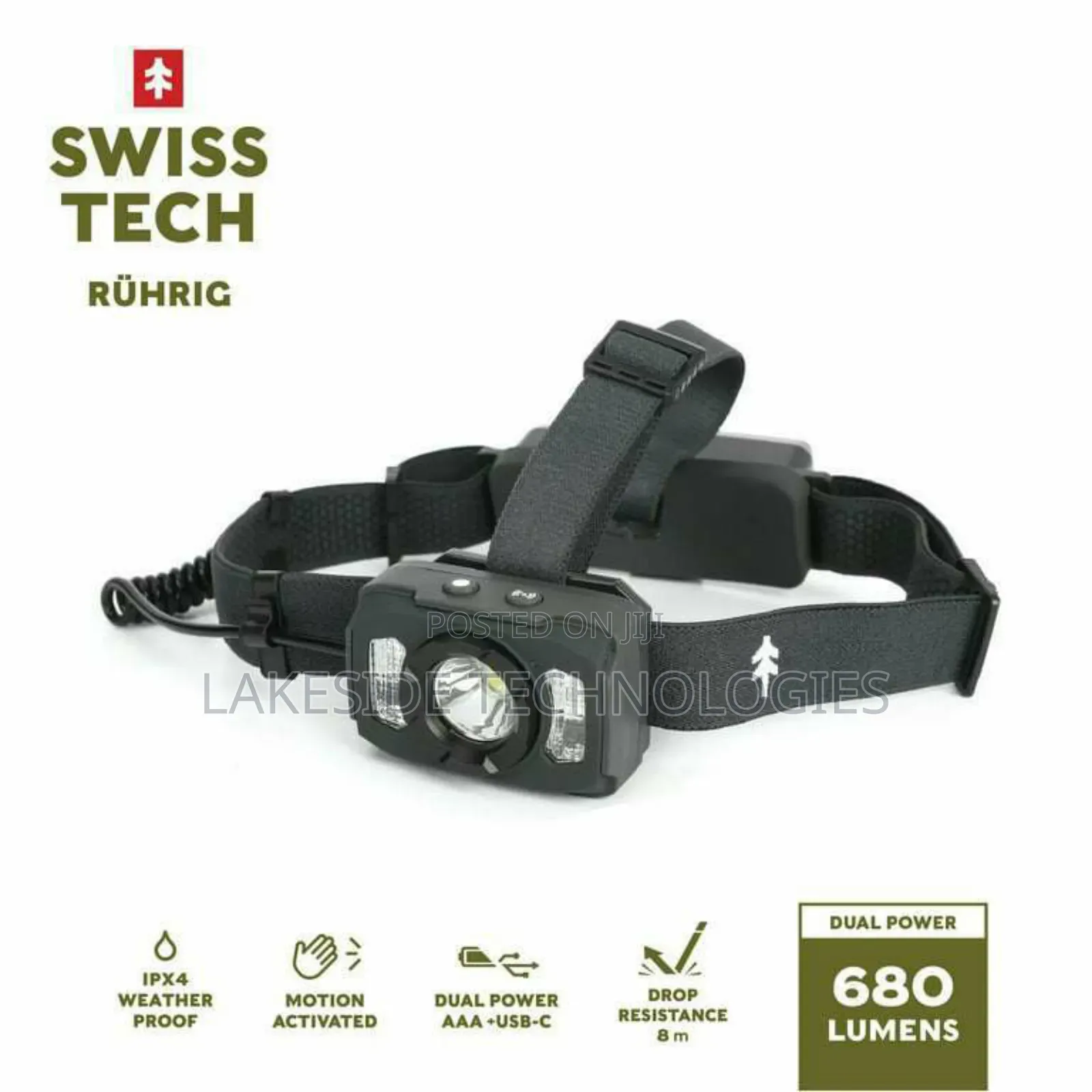 Swiss Tech Motion Activated Rechargeable Led Headlamp