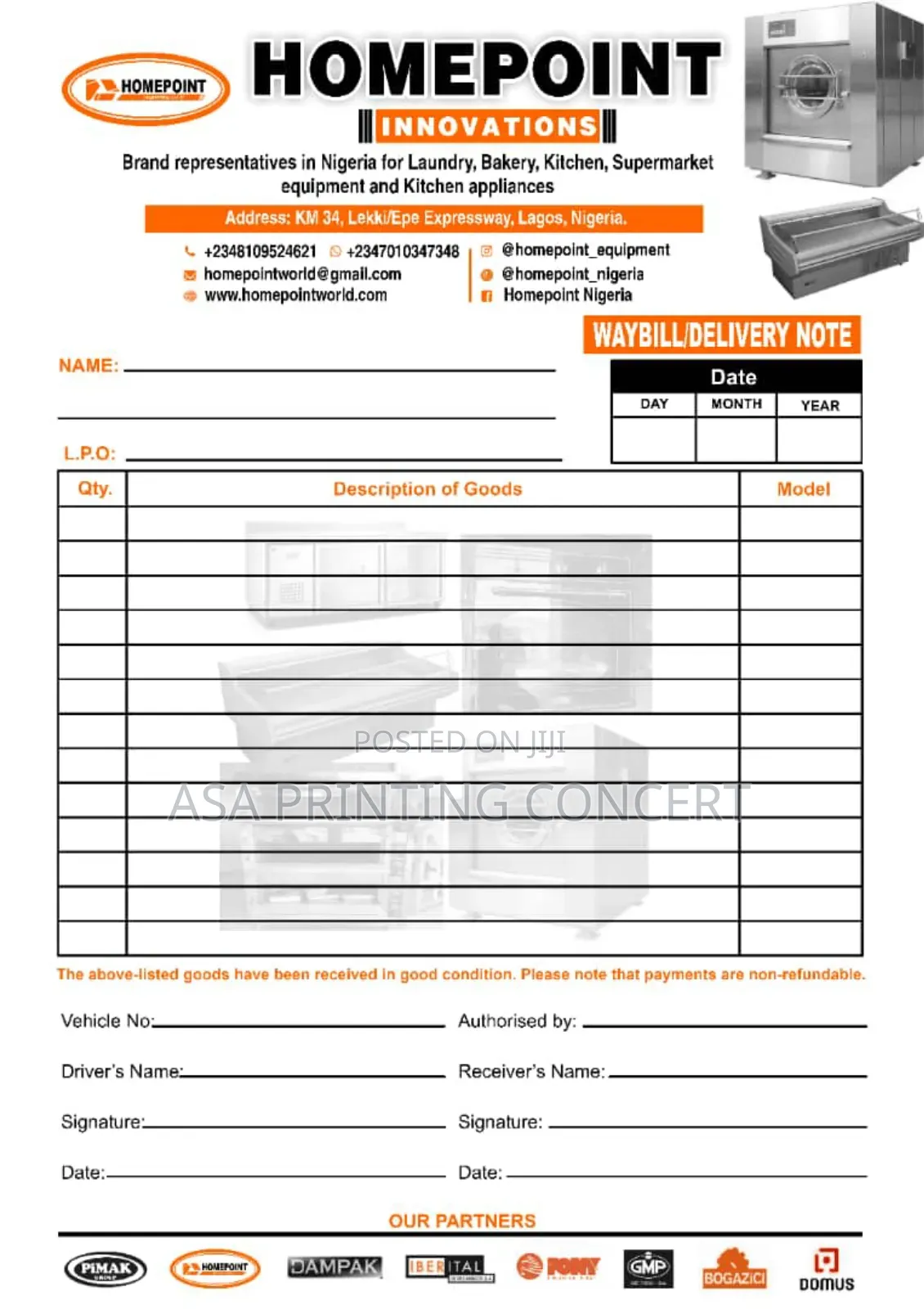 Waybill /Delivery Note